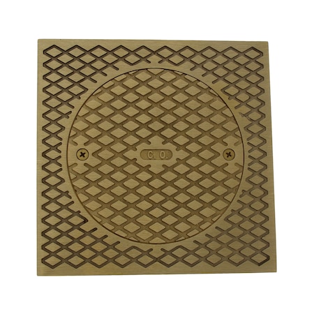 Jones Stephens 7in. Square Polished Brass Cleanout Top with C60502 Cover and Screws C60530